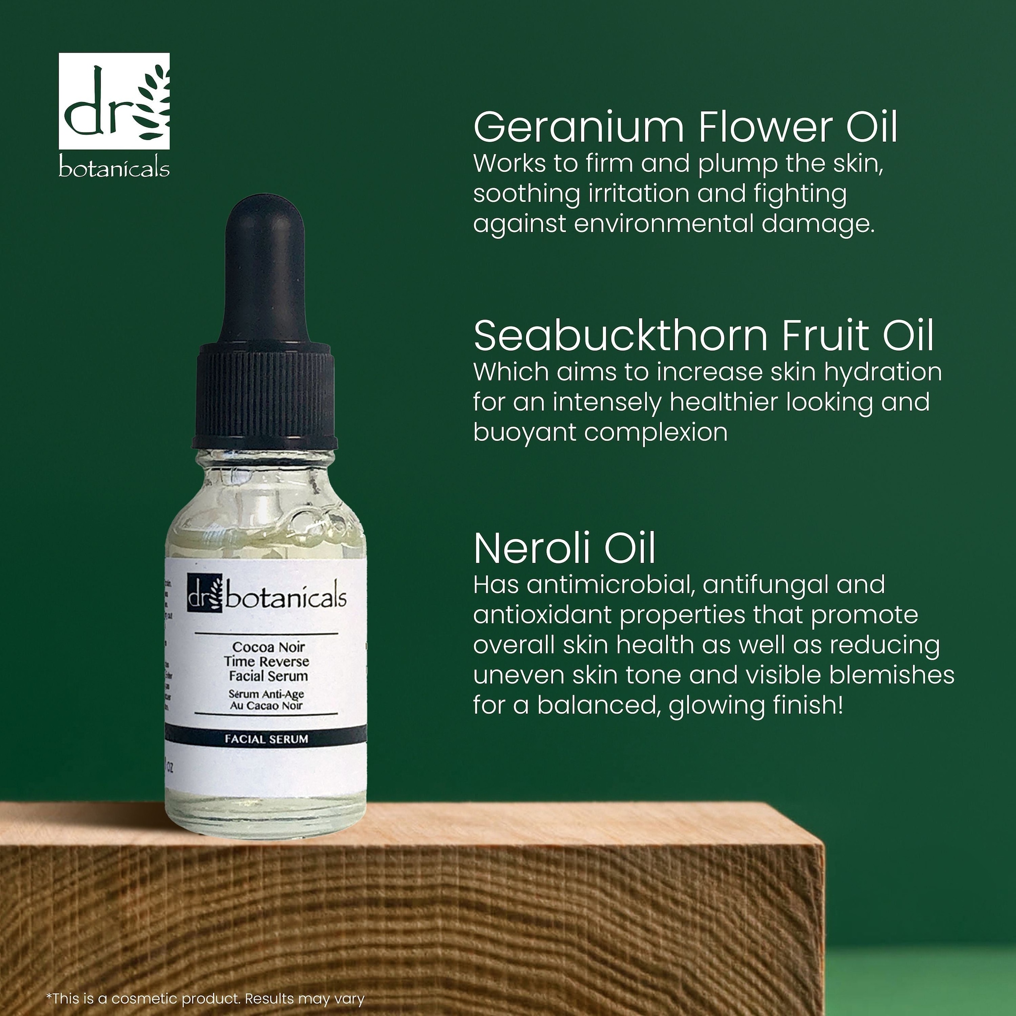 Dr. Botanicals Cocoa Noir Time Reverse Facial Serum 15ml image 5