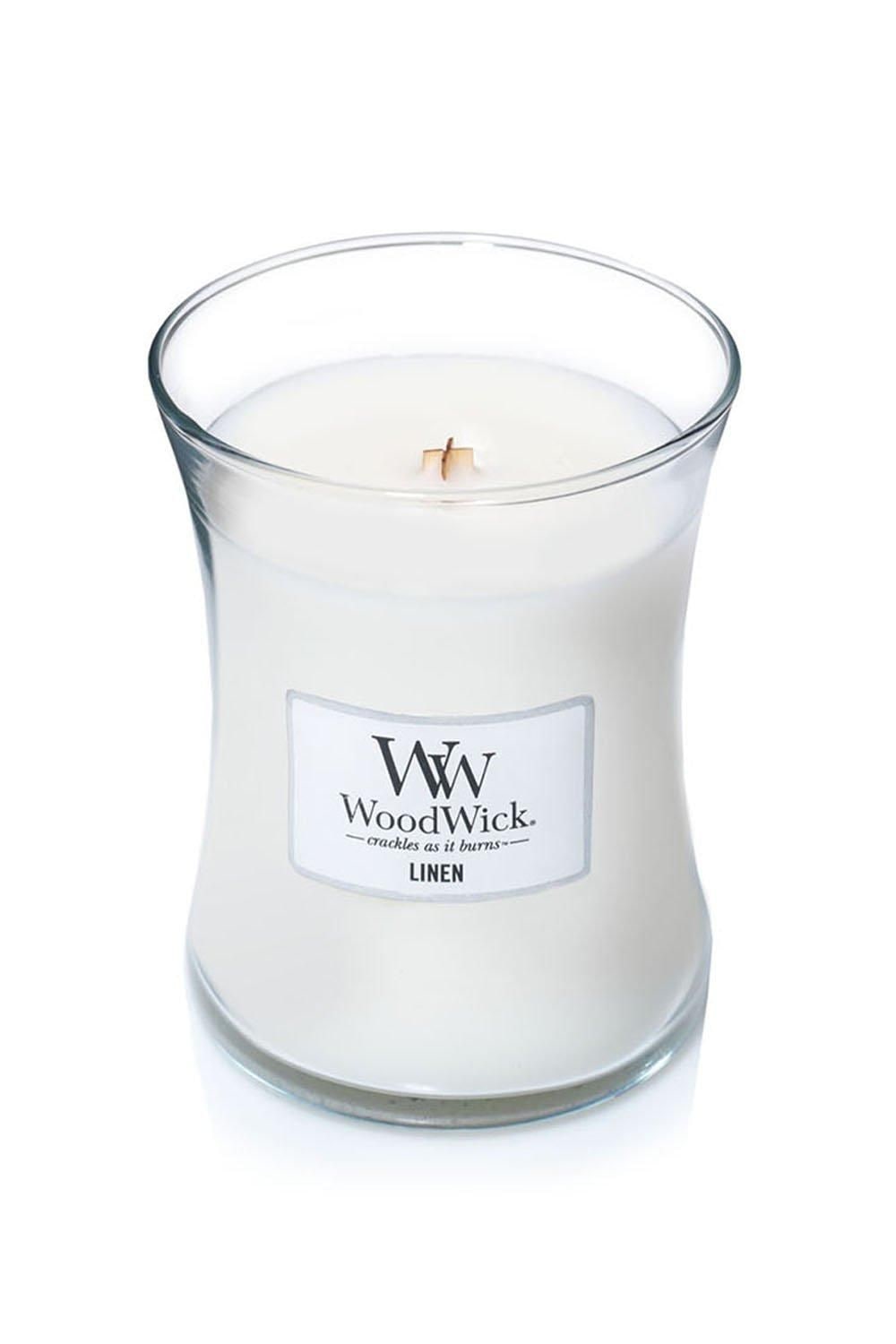 Woodwick Linen Spa Medium Candle White image 2
