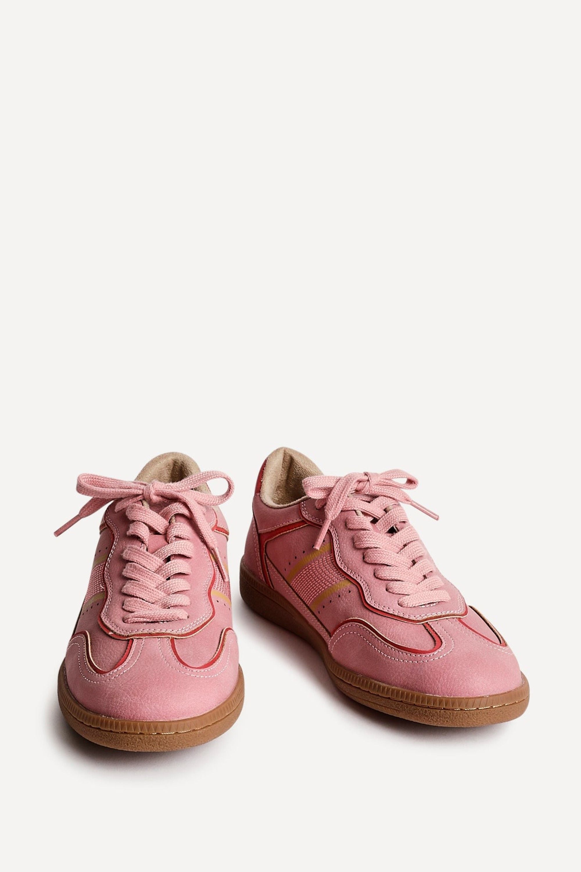 Linzi Vortex Pink & Red Retro Style Trainers image 3