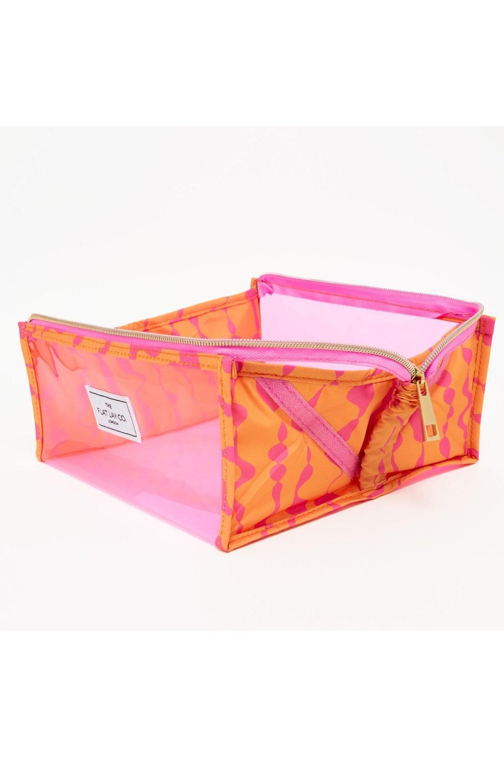 The Flat Lay Co Orange in Pink Dribbles Jelly Open Flat Box Bag Multi image 3