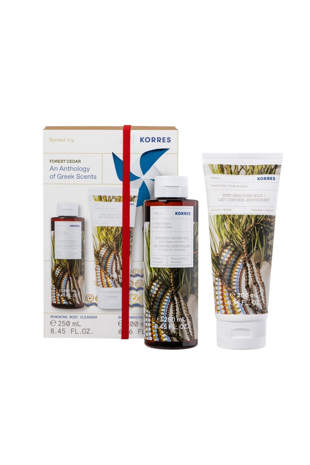 Korres Forest Cedar Shower Gel 250ml & Body Milk 200ml Gift Set Multi image 2