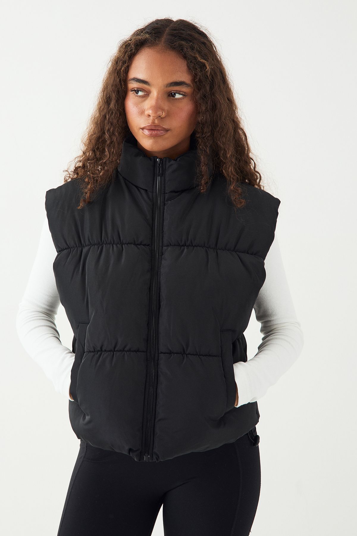 DSGN Studio DSGN Studio Sport Zip Through Puffer Gilet Black image 4