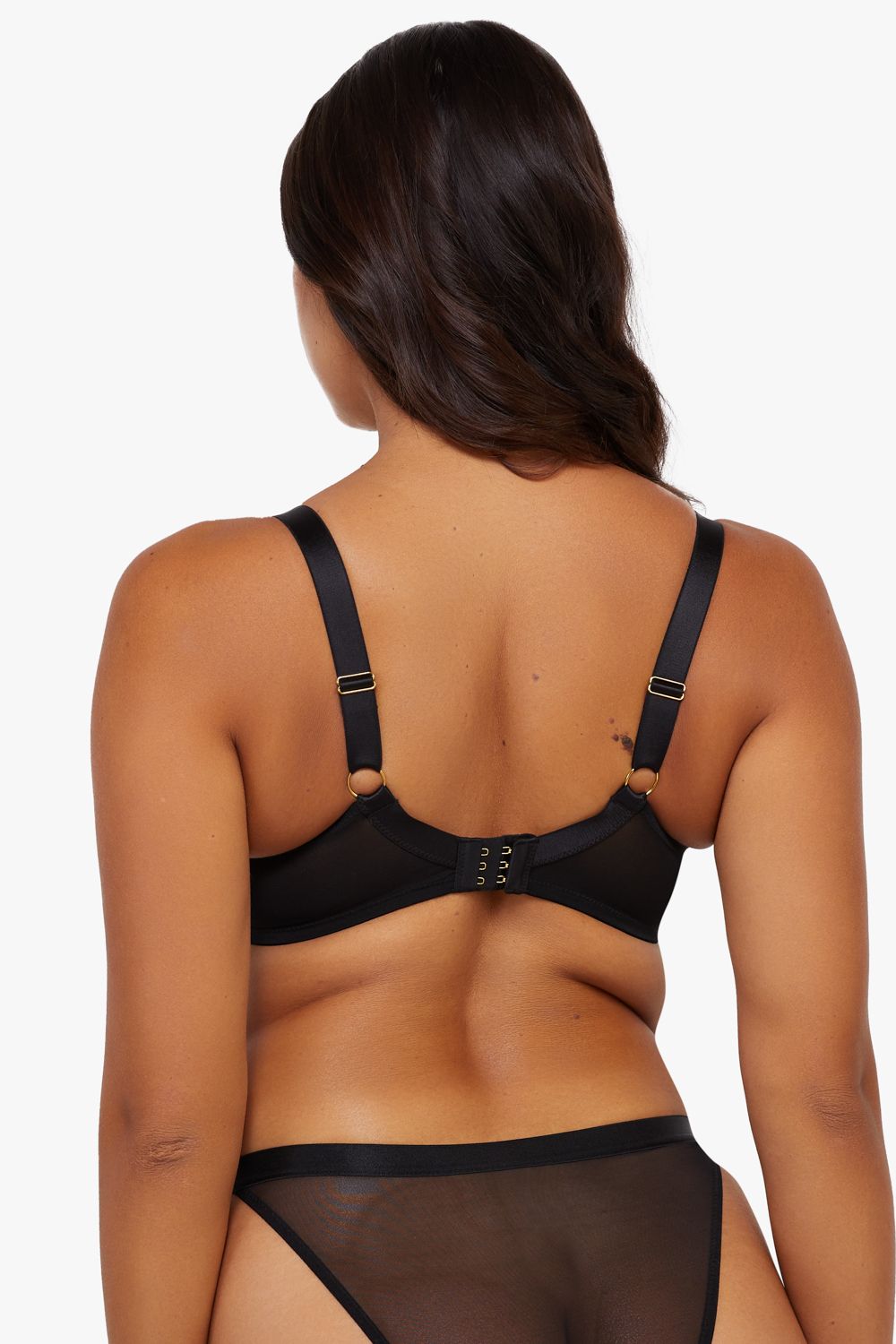 Playful Promises Eleanor Black Strappy Embroidery Balconette Bra image 4