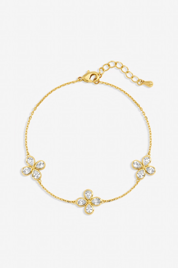 Jon Richard Gold Plated and Crystal Delicate Flower Bracelet