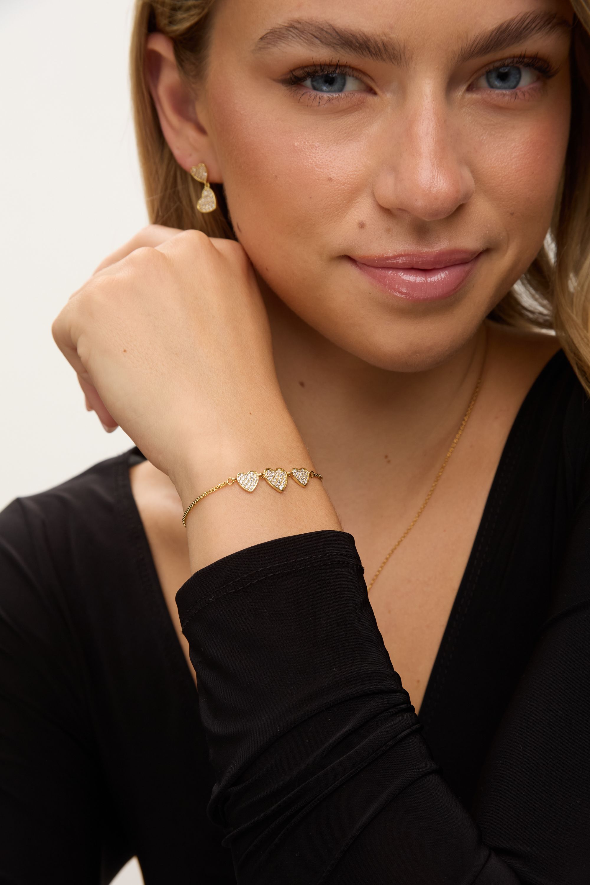 Jon Richard 18K Gold Plated Micro Pave Heart Bracelet image 2