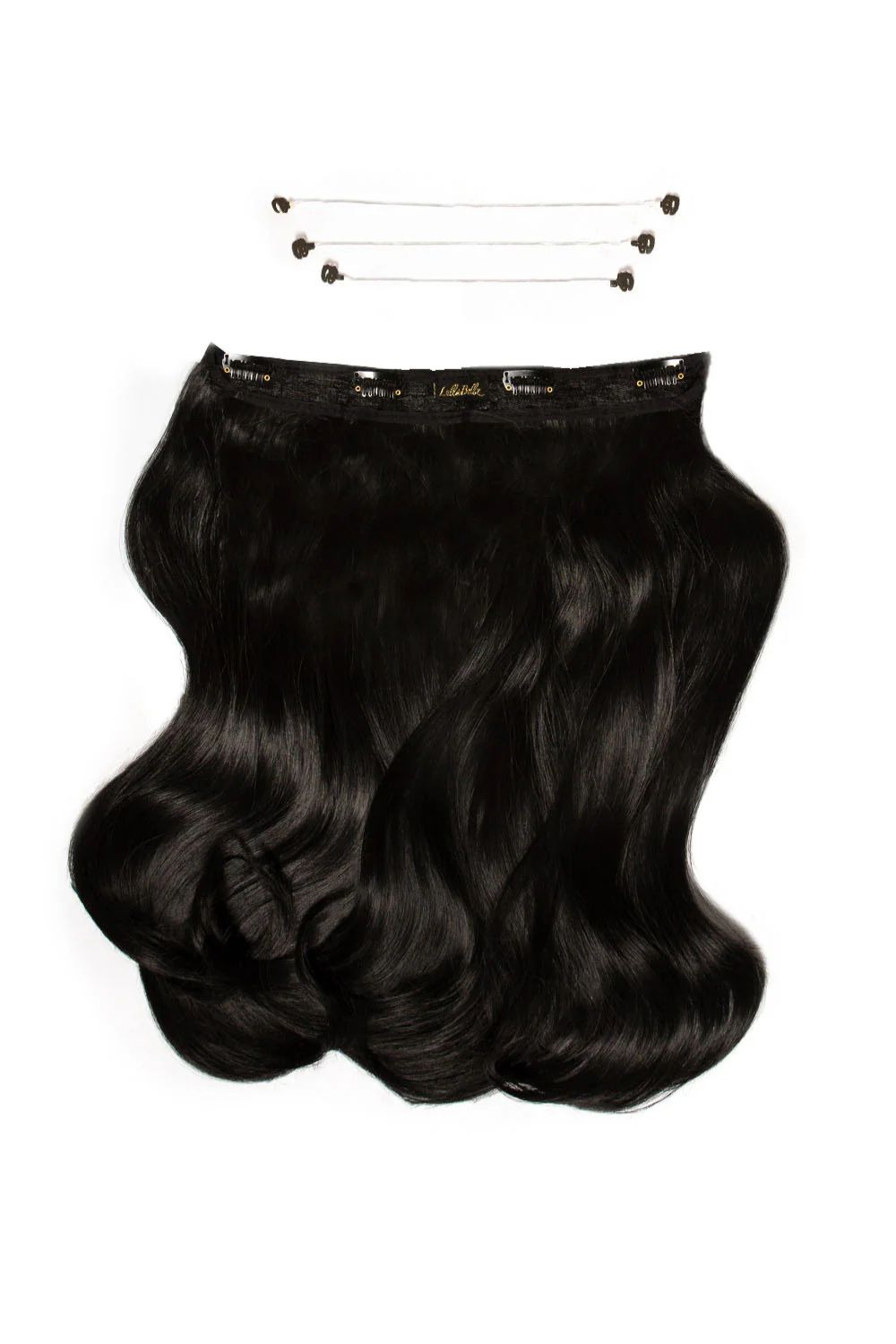 Lullabellz 18" 1 Piece Hidden Halo Blow Dry Hair Extensions Natural Black image 1