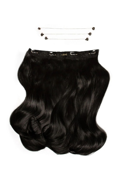 Lullabellz 18" 1 Piece Hidden Halo Blow Dry Hair Extensions Natural Black