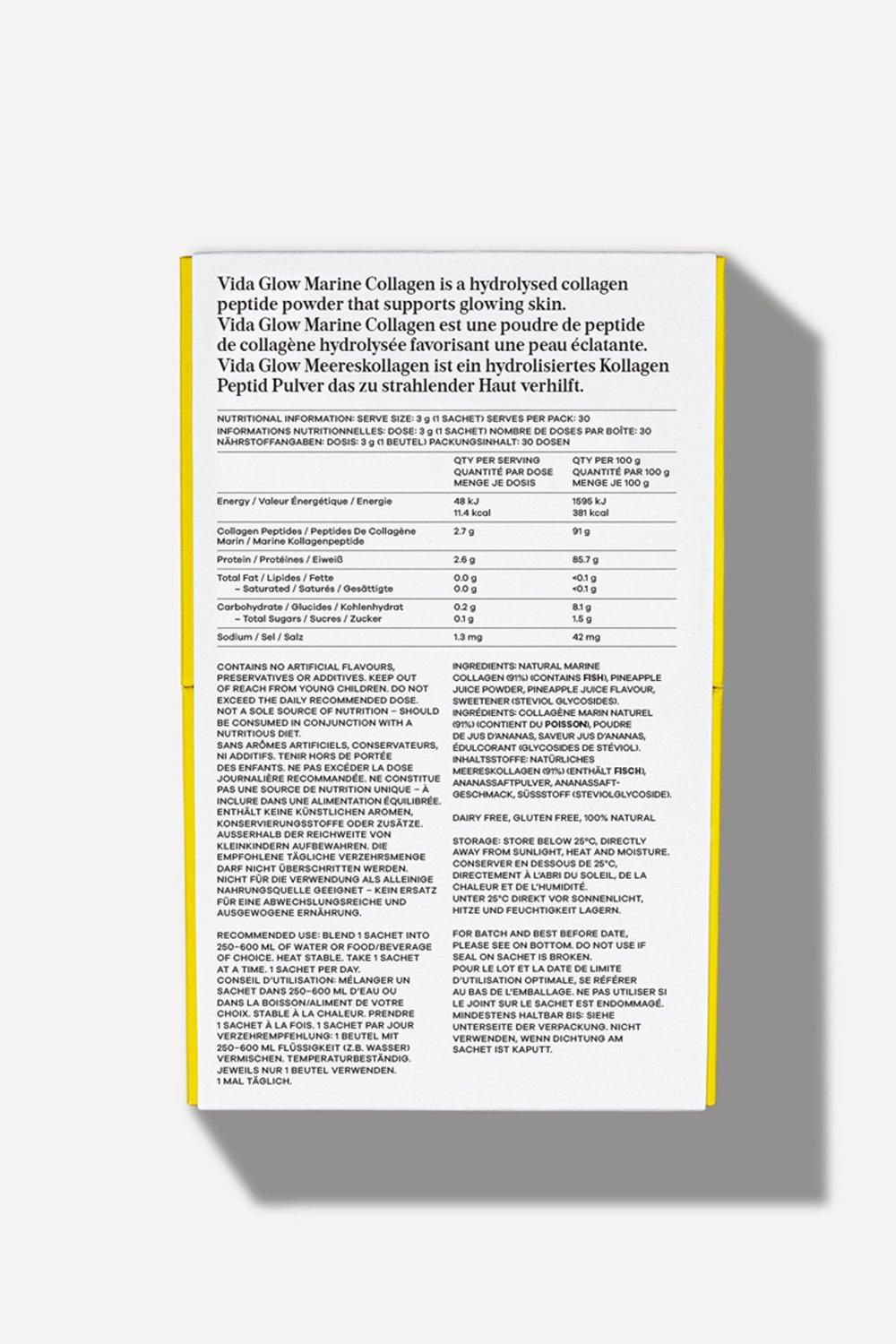 Vida Glow Natural Marine Collagen Sachets Pineapple Multi image 2