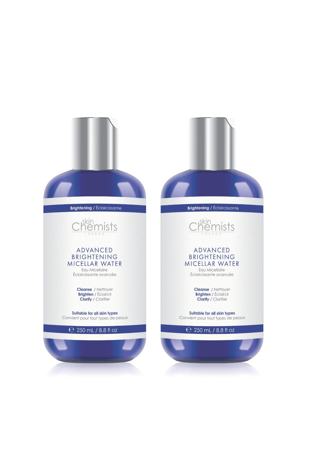 skinChemists professional Advanced Brightening Marine Micellar Water 250ml x 2 Duo Set image 1