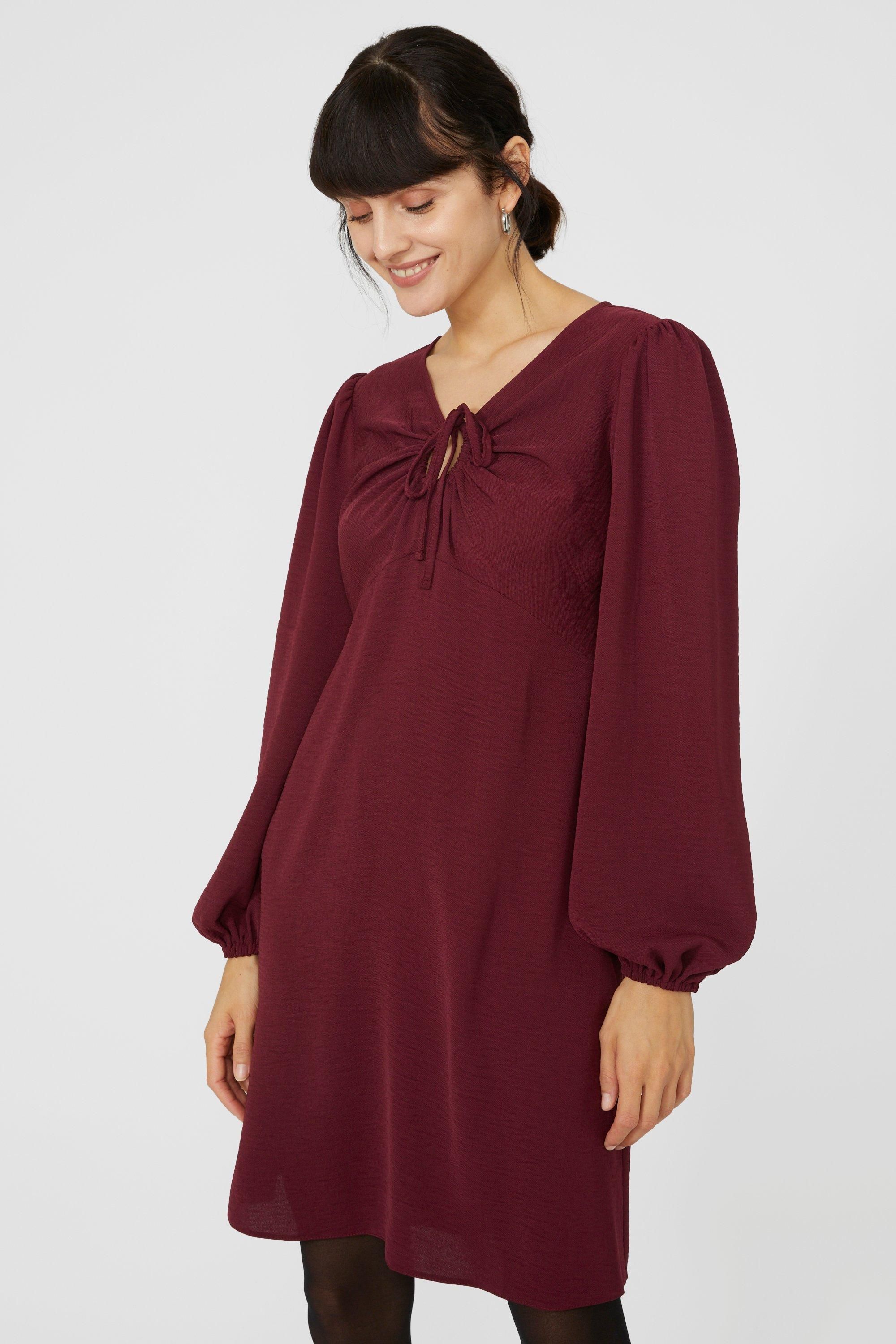 Principles Keyhole Front Tunic Dress Wine image 2