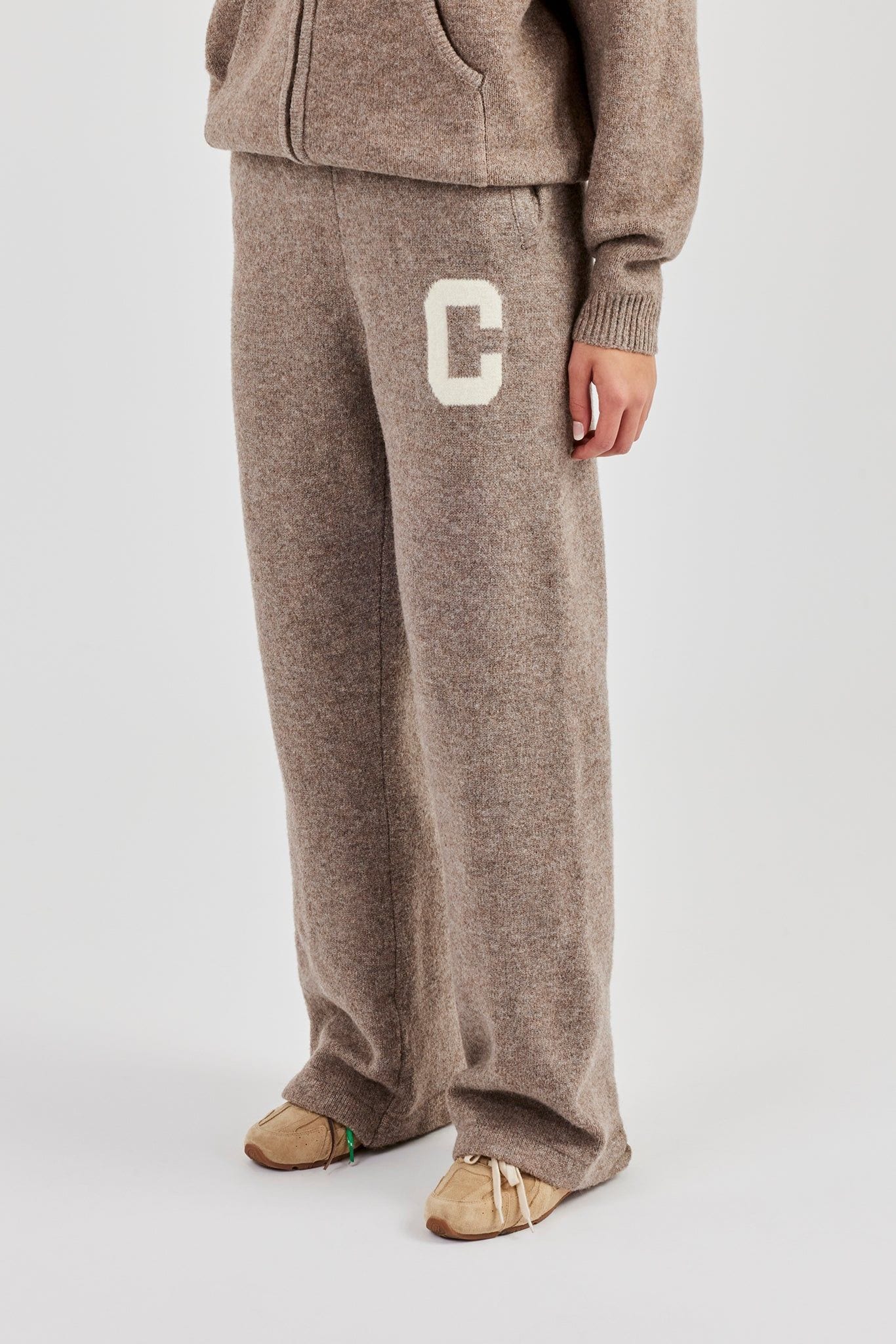 Cernucci Wide Leg Knitted Jogger - Taupe image 1