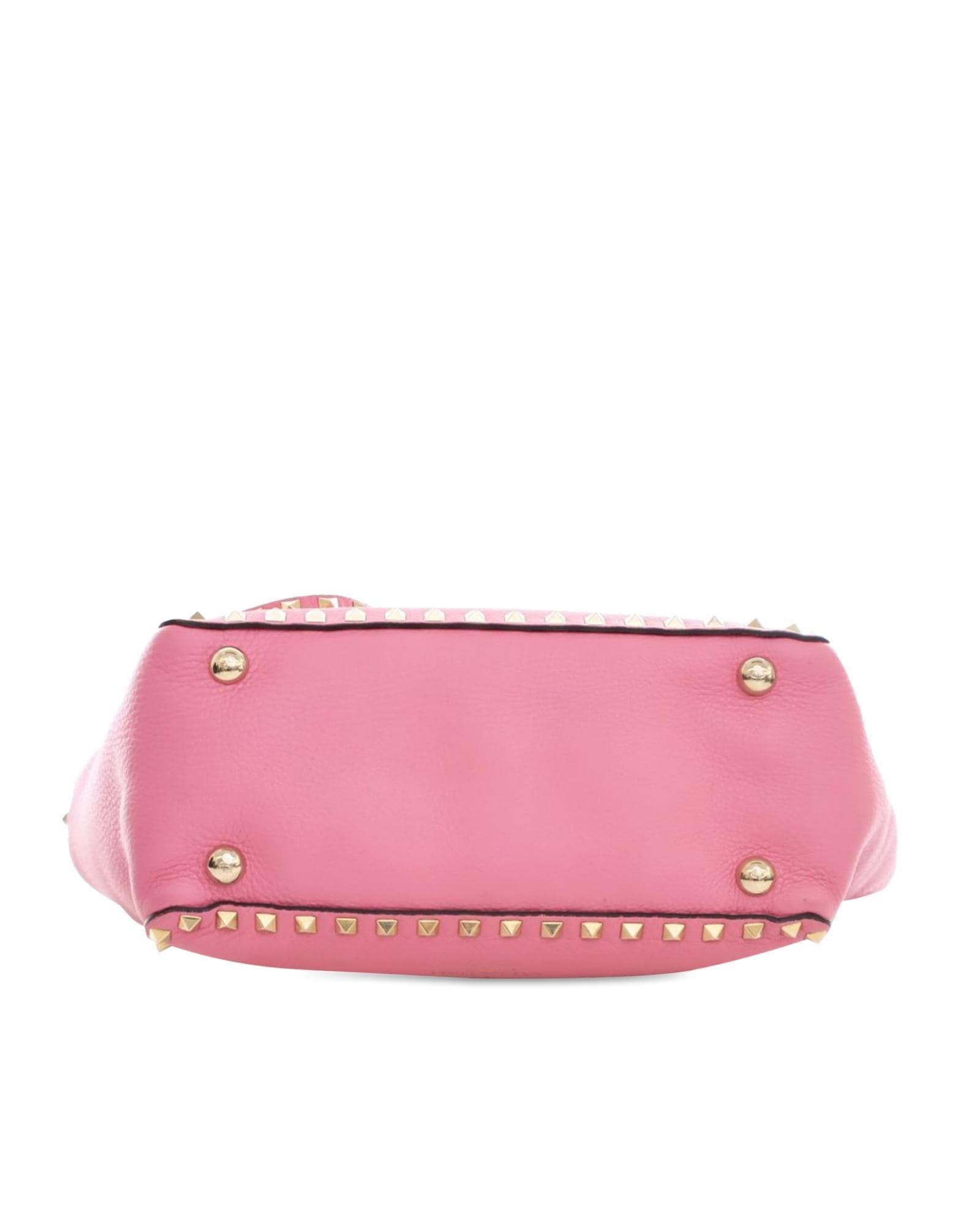 Valentino Preloved Studded Leather Handbag Wo - Pink Satchel image 3