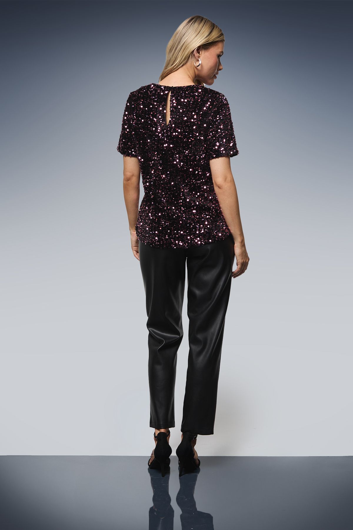 Dorothy Perkins Sequin T-Shirt Lilac image 3