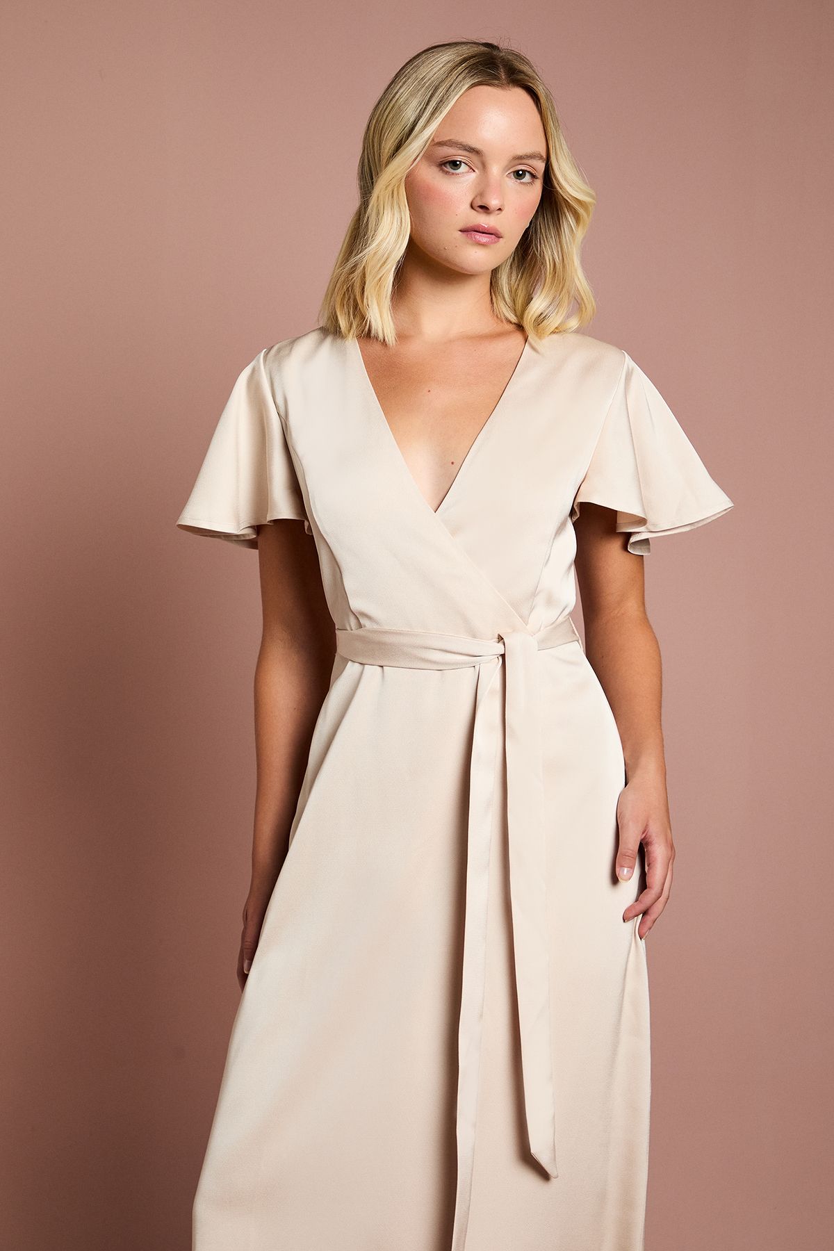 Coast Teen Coast Angel Sleeve Bridesmaid Dress Champagne image 2