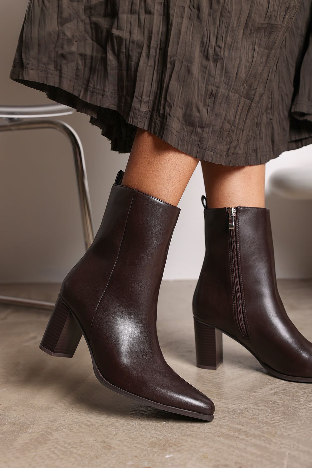 Where's That From 'Greta' Faux Leather Pointed Toe Ankle Boots With Block Heel image 2