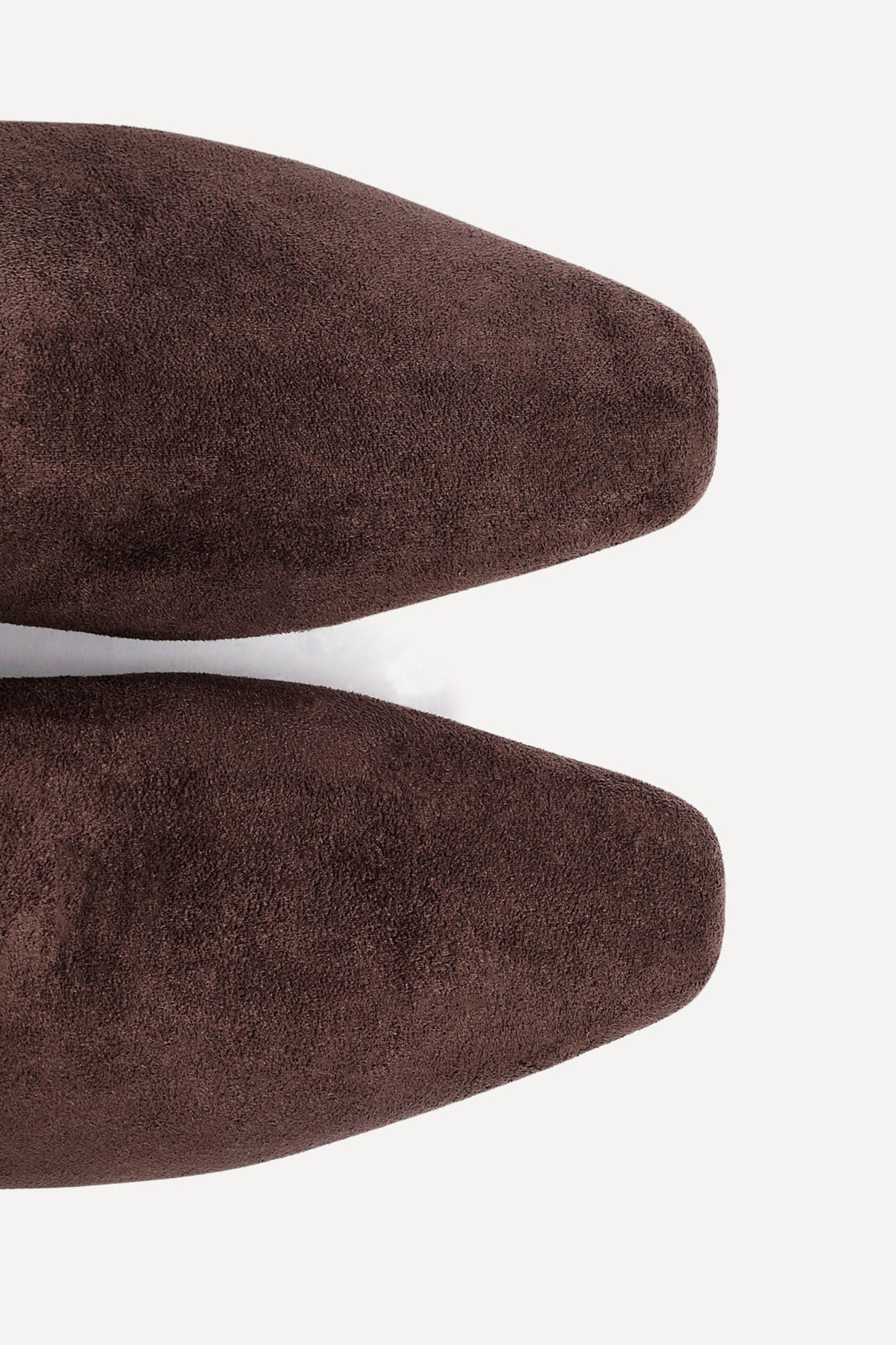 Linzi Ritual Brown Faux Suede Kitten Heel Chelsea Boot image 4