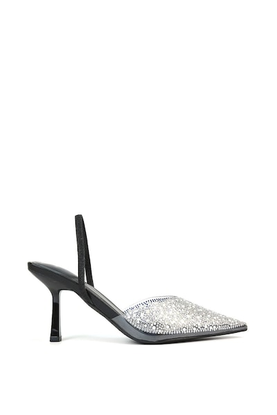 XY London 'Kadie' Perspex Jewel Pointed Toe Court Shoe Sandals With Slingback