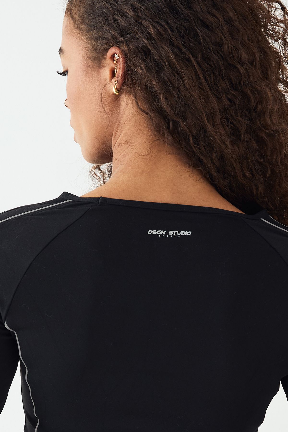 DSGN Studio DSGN Studio Reflective Piping Ultra Sculpt Long Sleeve Top Black image 4