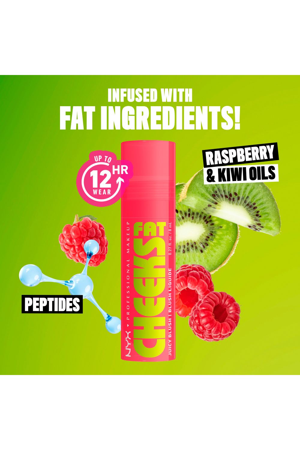 NYX Professional Makeup Fat Cheeks Blush 8ml Bouncin Berry image 9