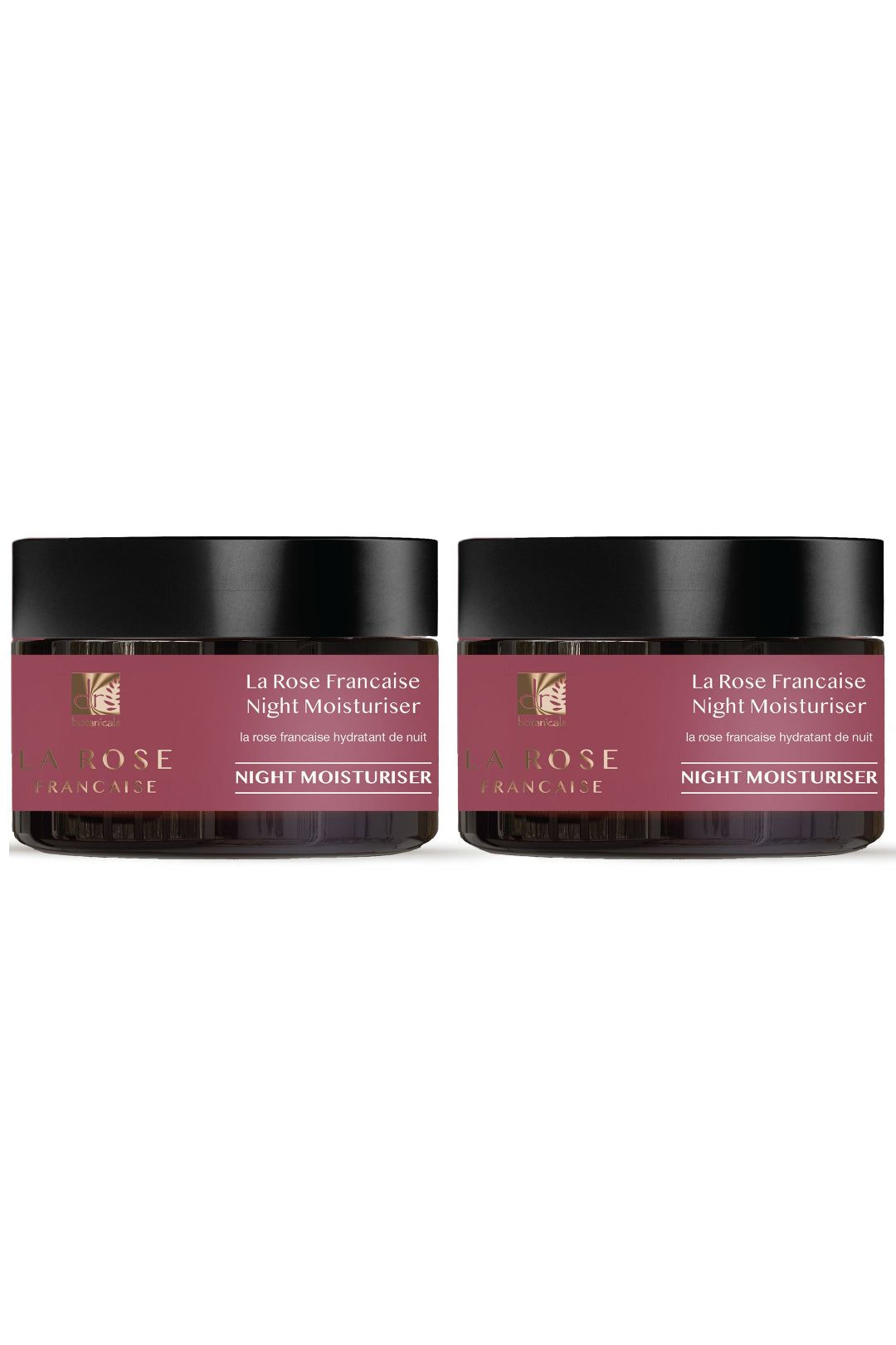 Dr. Botanicals La Rose Française Night Moisturiser 50ml x 2 Duo Pack image 1