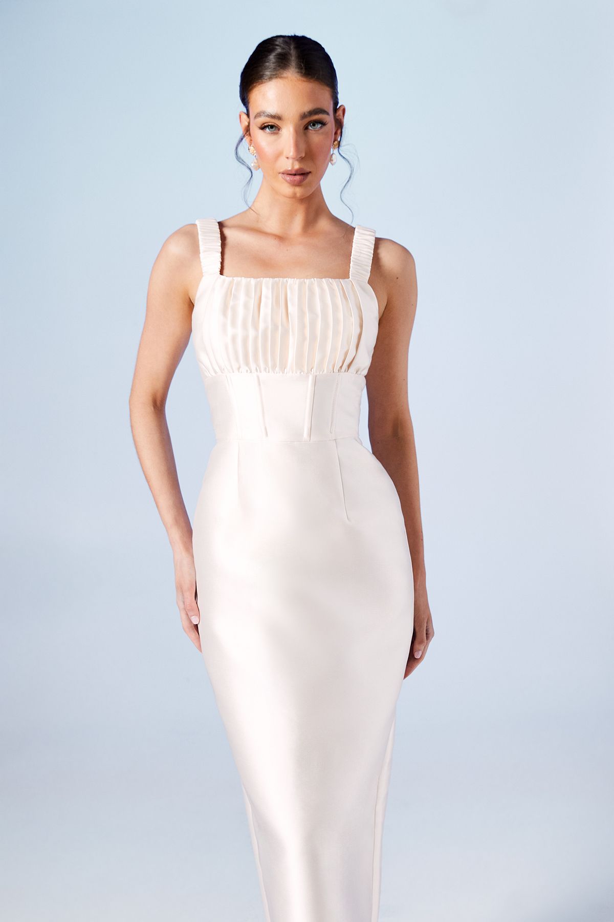 Coast Ruched Bodice Column Wedding Dress Ecru image 2