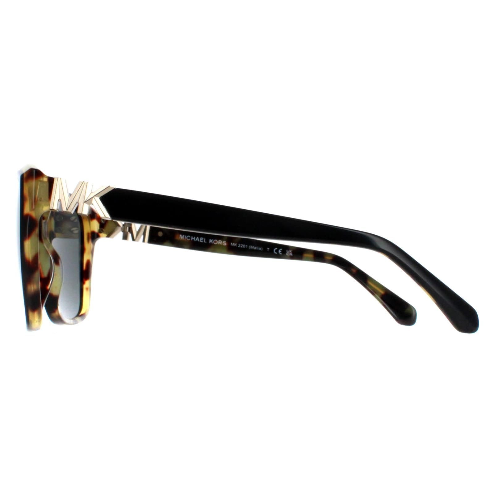 Michael Kors Square Bi Layer Black and Amber Tortoise Dark Grey MK2201 Malia image 3