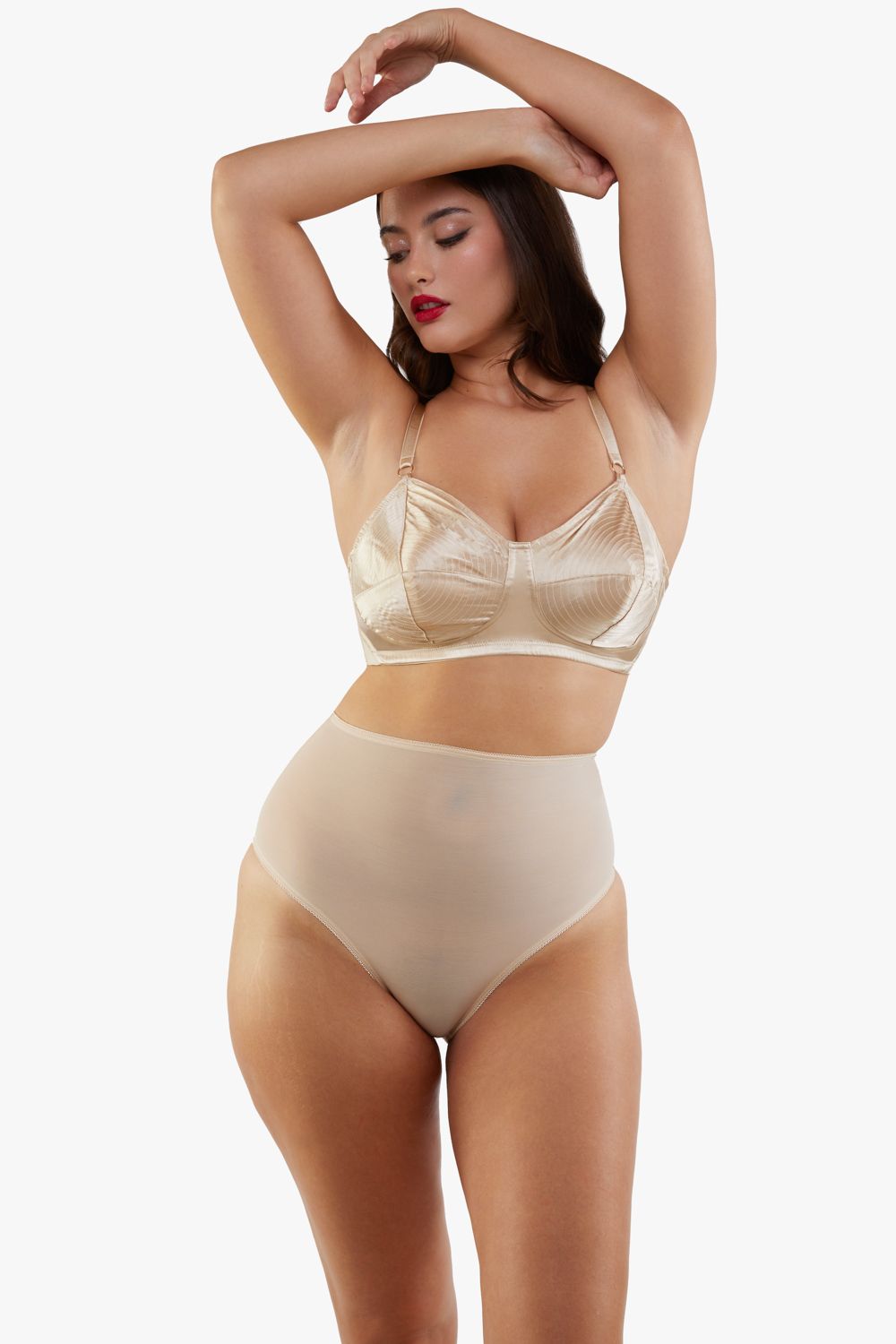 Playful Promises Elsie Peach Mesh Classic High Waist Brief image 3