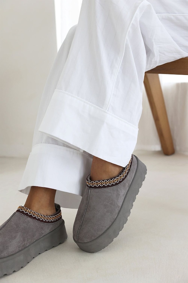 Where's That From 'Meilani' Cosy Faux-Suede Fur Lining Platform Low Ankle Boot