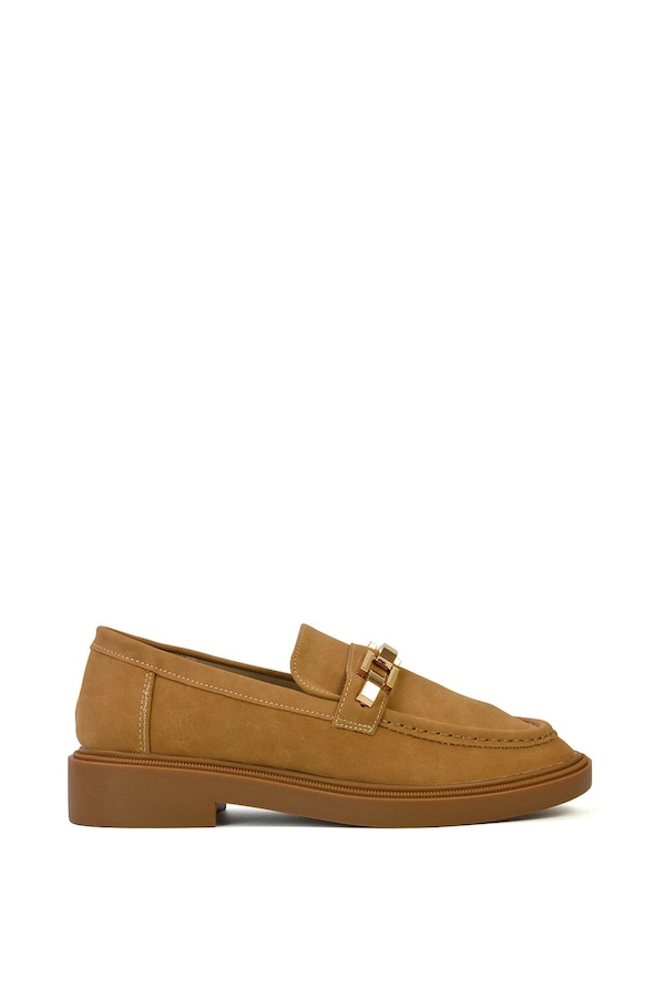 XY London 'Dakoa' Gold Chain Back to School Chunky Loafer Shoes