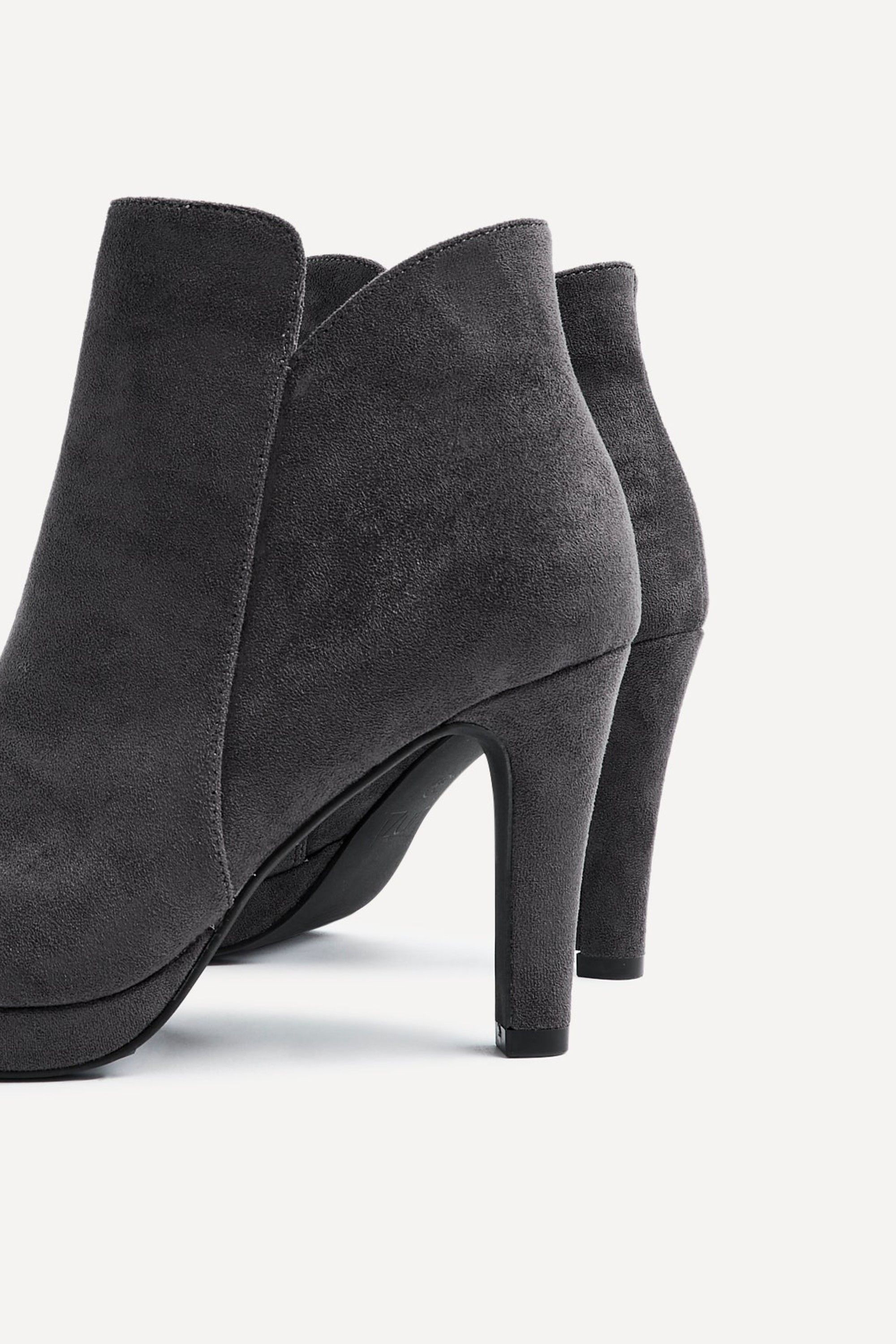 Linzi Layara Grey Faux Suede Small Platform Ankle Boot image 5