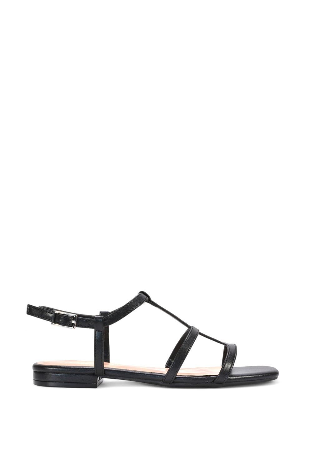 XY London 'Danielle' Flat Strappy Caged Square Toe Sandals With Buckle image 1