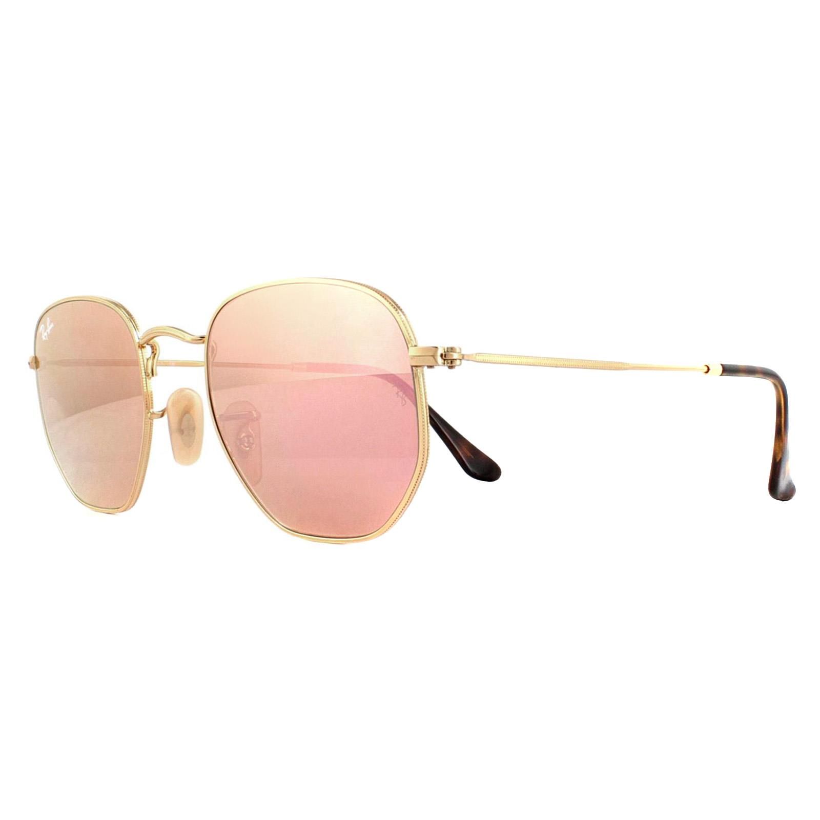 Ray-Ban Square Gold Copper Flash Mirror Sunglasses image 2