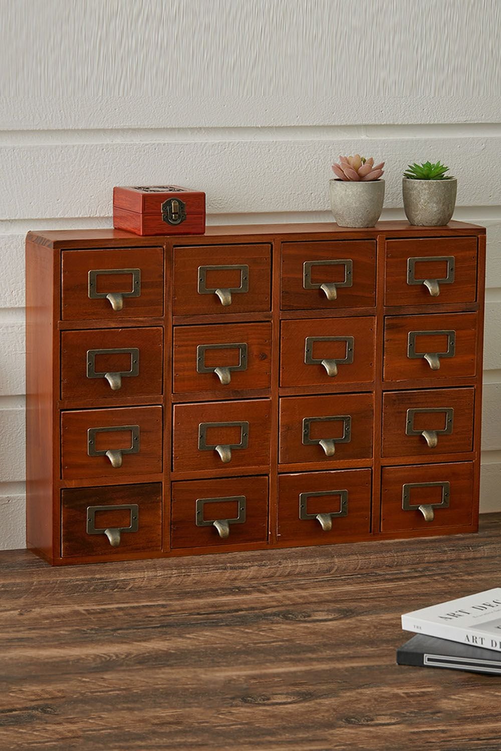 Living and Home Retro Wooden Drawer Organizer Box image 4