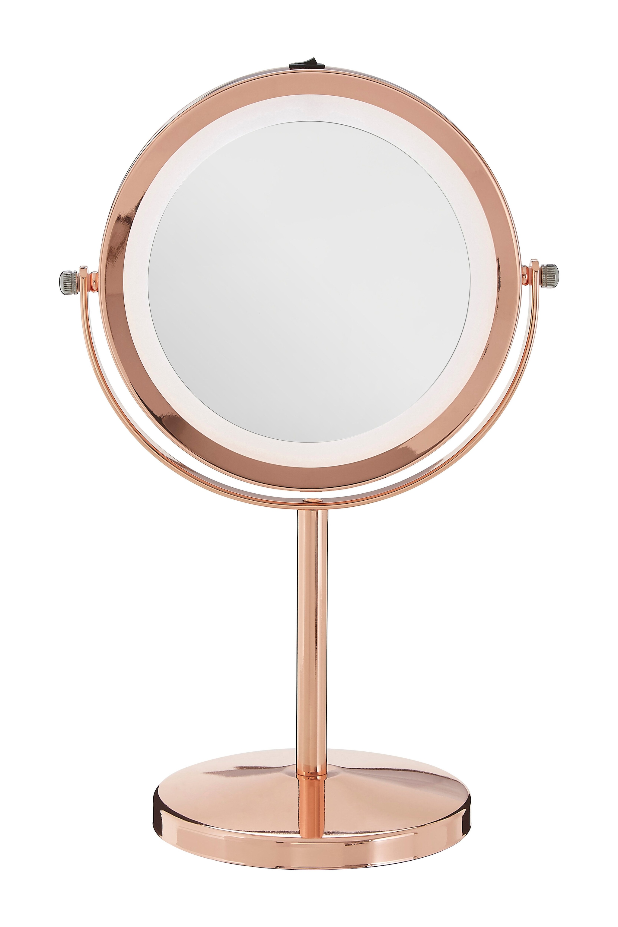 Orsina Stunning LED Backlit Table Mirror With Sling Stand, Chrome Mirror For Shaving, Dressing Table, Vanity Mirror image 5