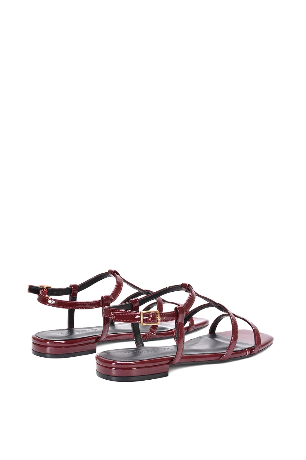 XY London 'Danielle' Flat Strappy Caged Square Toe Sandals With Buckle image 4