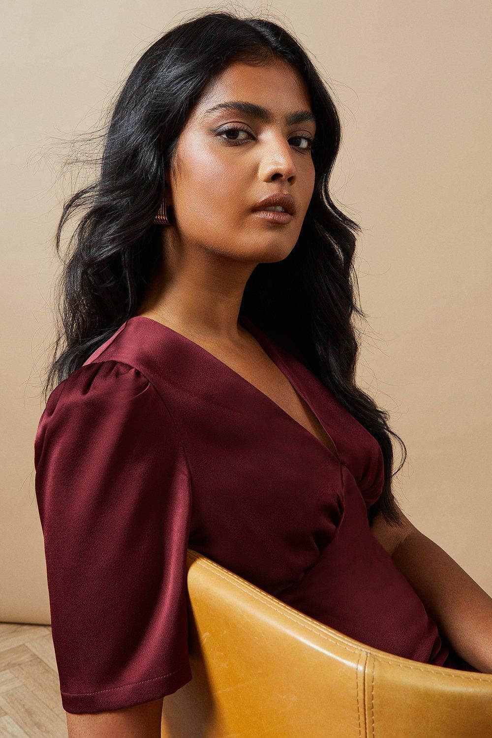 Oasis Satin Midaxi Dress Wine image 4