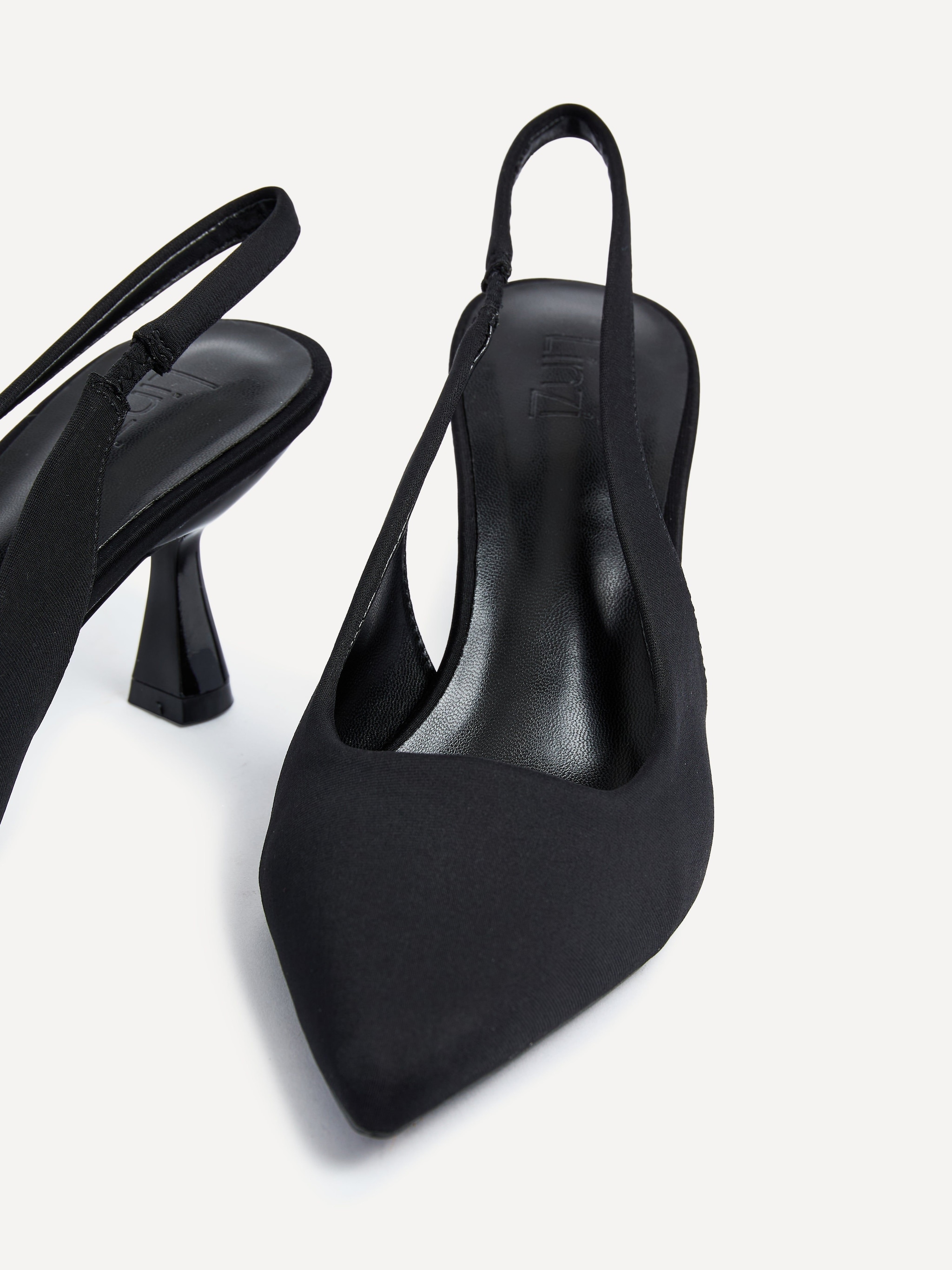 Linzi Presley Black Lycra Sling Back Low Court Heel image 5
