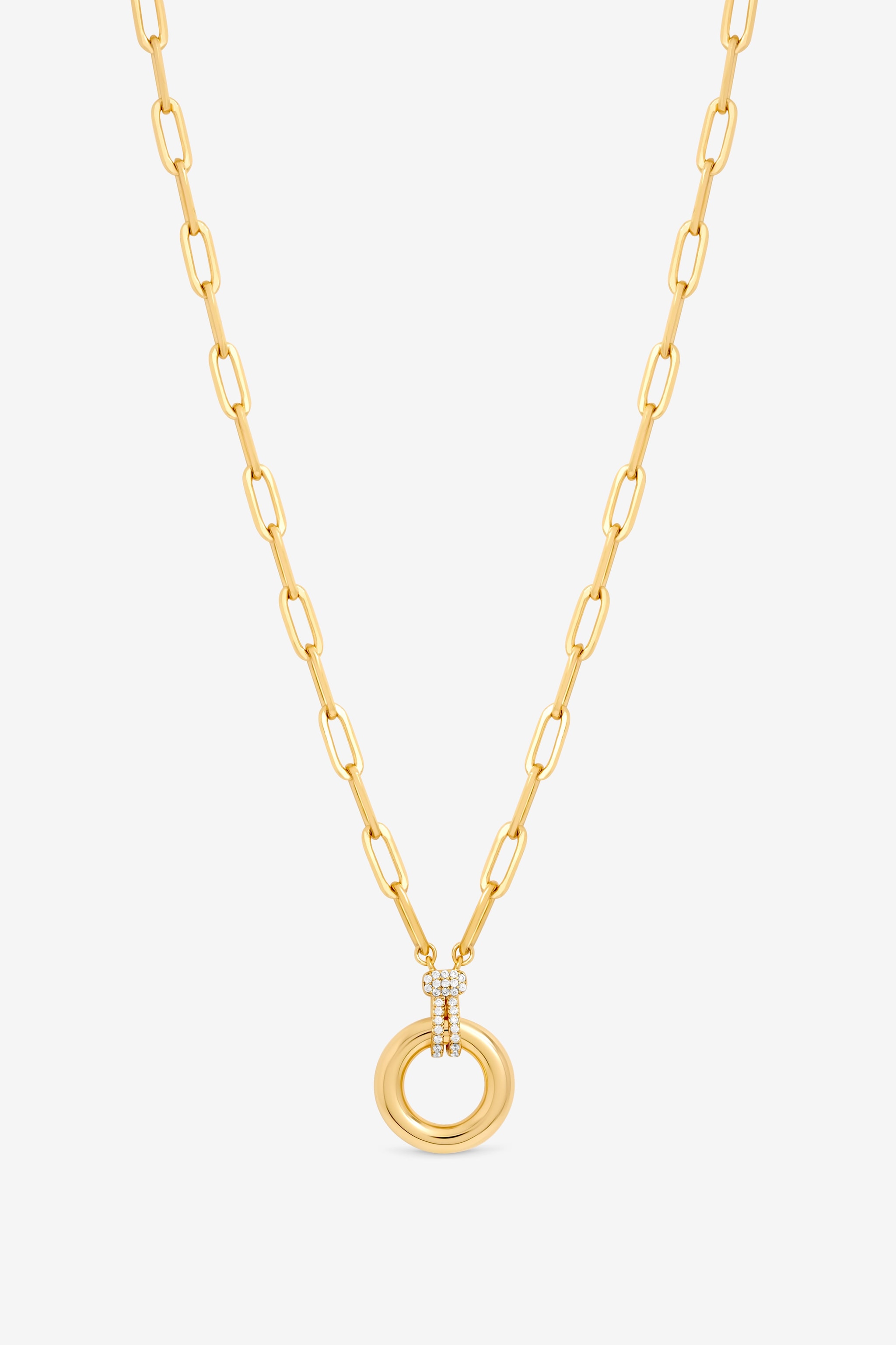 Jon Richard 18K Gold Plated and Pave Link Chain Necklace image 1