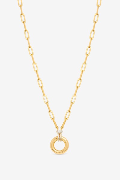Jon Richard 18K Gold Plated and Pave Link Chain Necklace