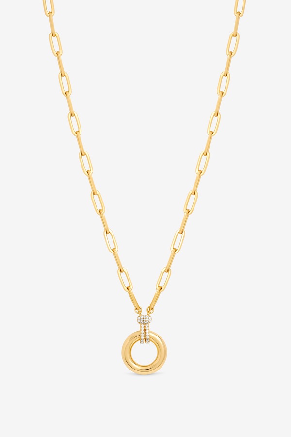 Jon Richard 18K Gold Plated and Pave Link Chain Necklace