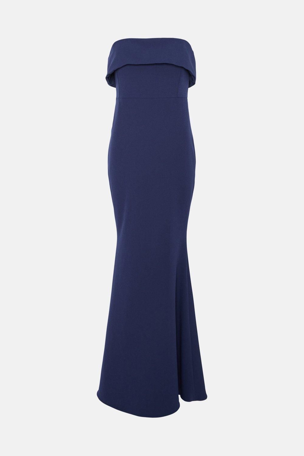 Coast Bandeau Fishtail Maxi Dress Navy image 4