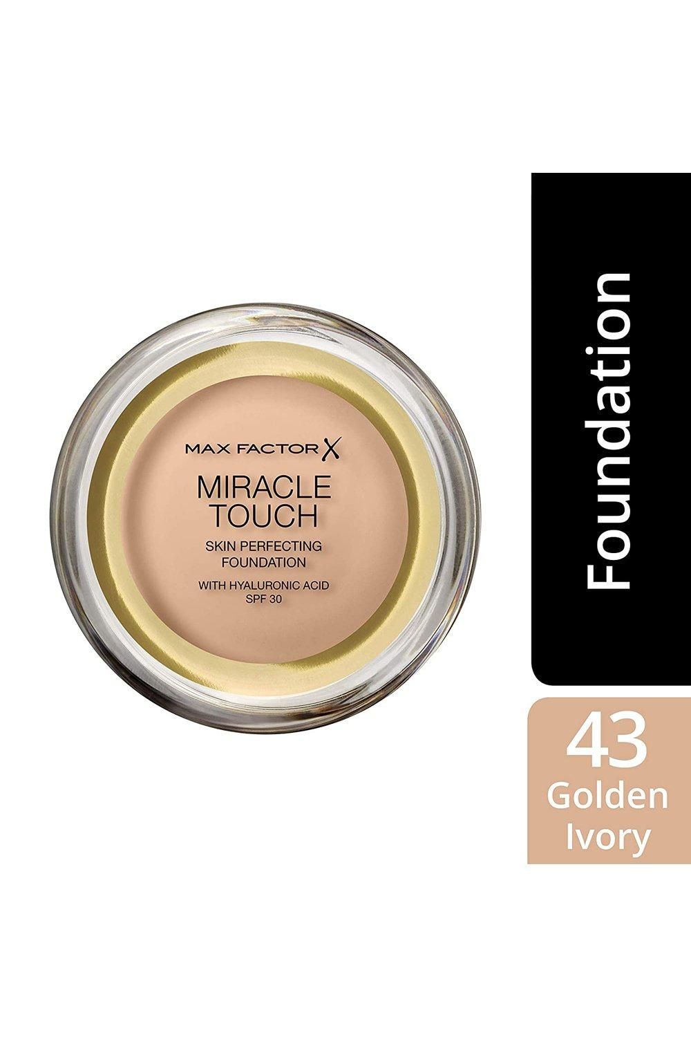 Max Factor Miracle Touch Foundation Skin Perfecting Foundation 11.5g Golden Ivory 43 image 2