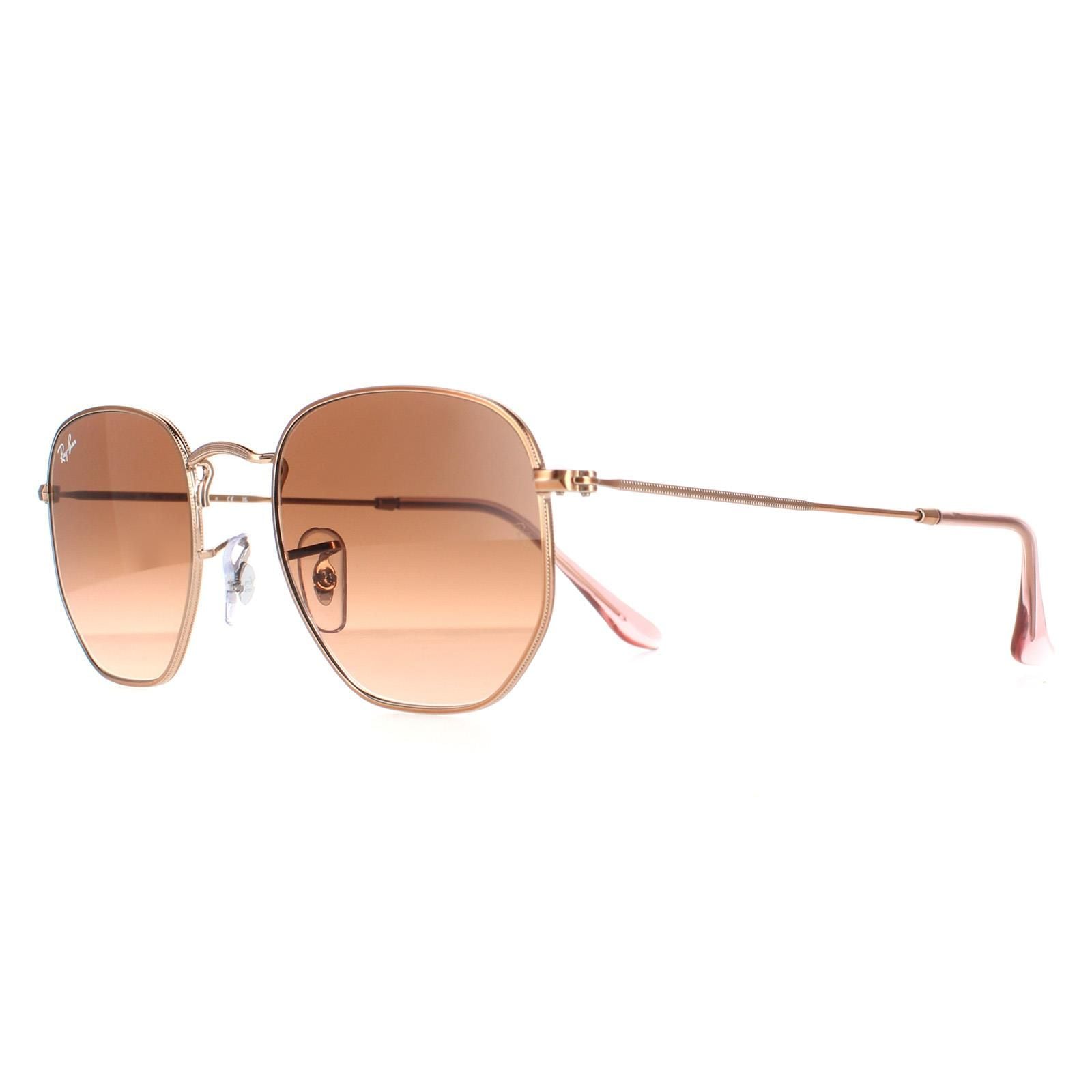 Ray-Ban Square Polished Bronze Copper Brown Gradient Hexagonal RB3548N image 2