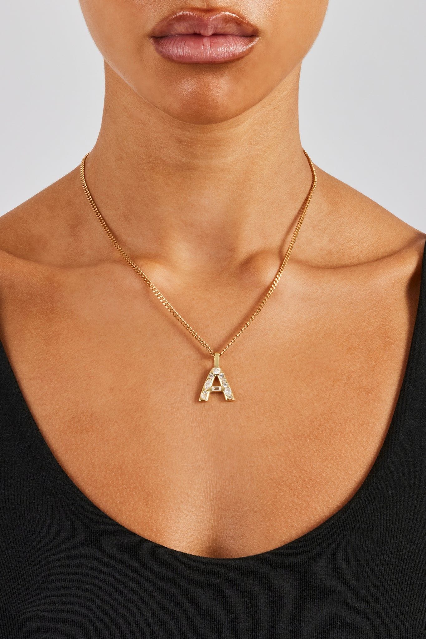 Cernucci Iced Mixed Stone Letter Pendant - 25mm image 1