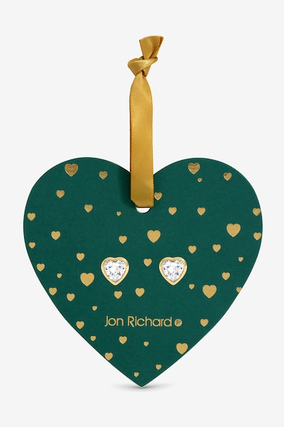 Jon Richard Gold Plated Cubic Zirconia 18K Crystal Heart studs - Hanging Heart