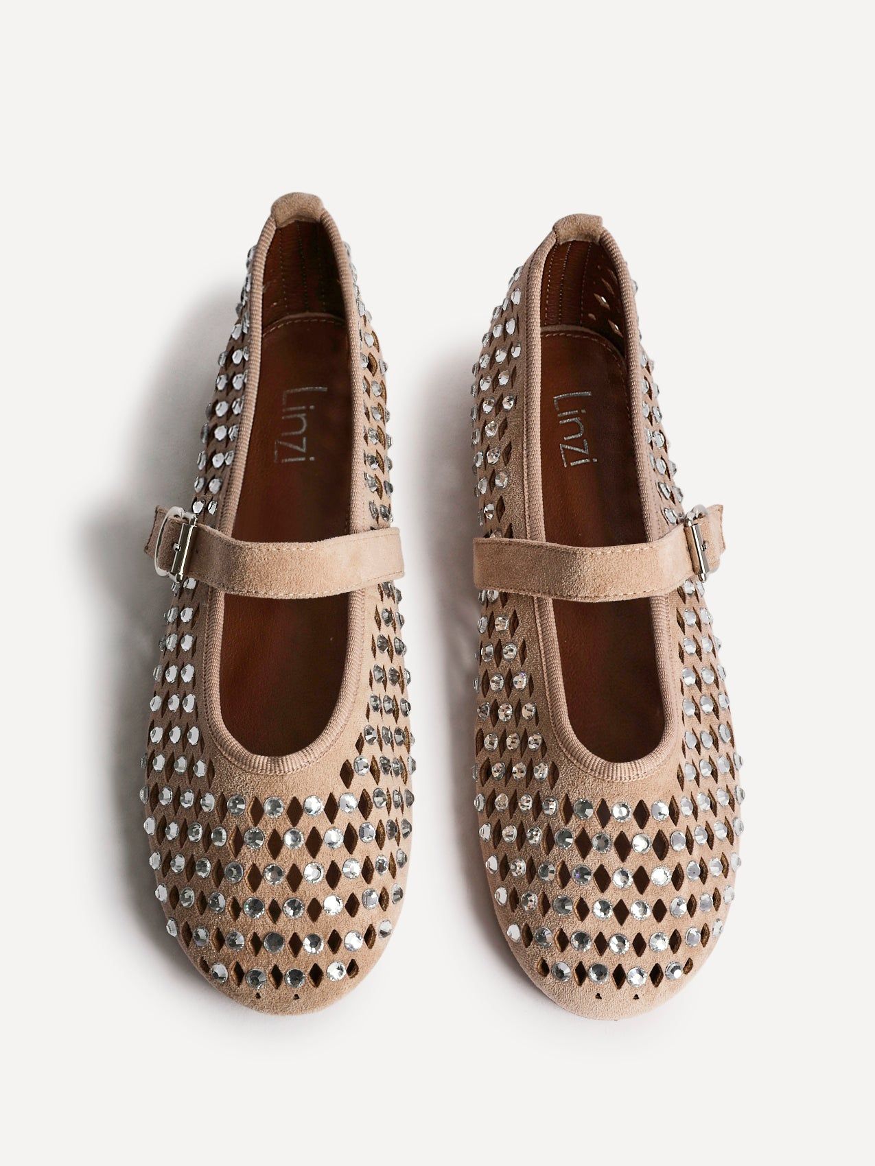 Linzi Delicate Nude Suede Ballet Pumps image 5