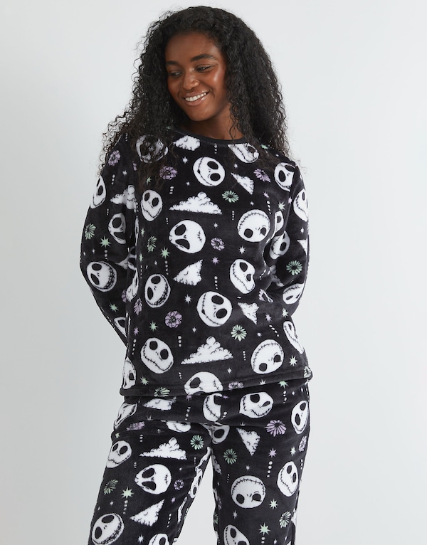 SKINNYDIP Nightmare Before Christmas Jack Skellington Fleece Pyjama Set