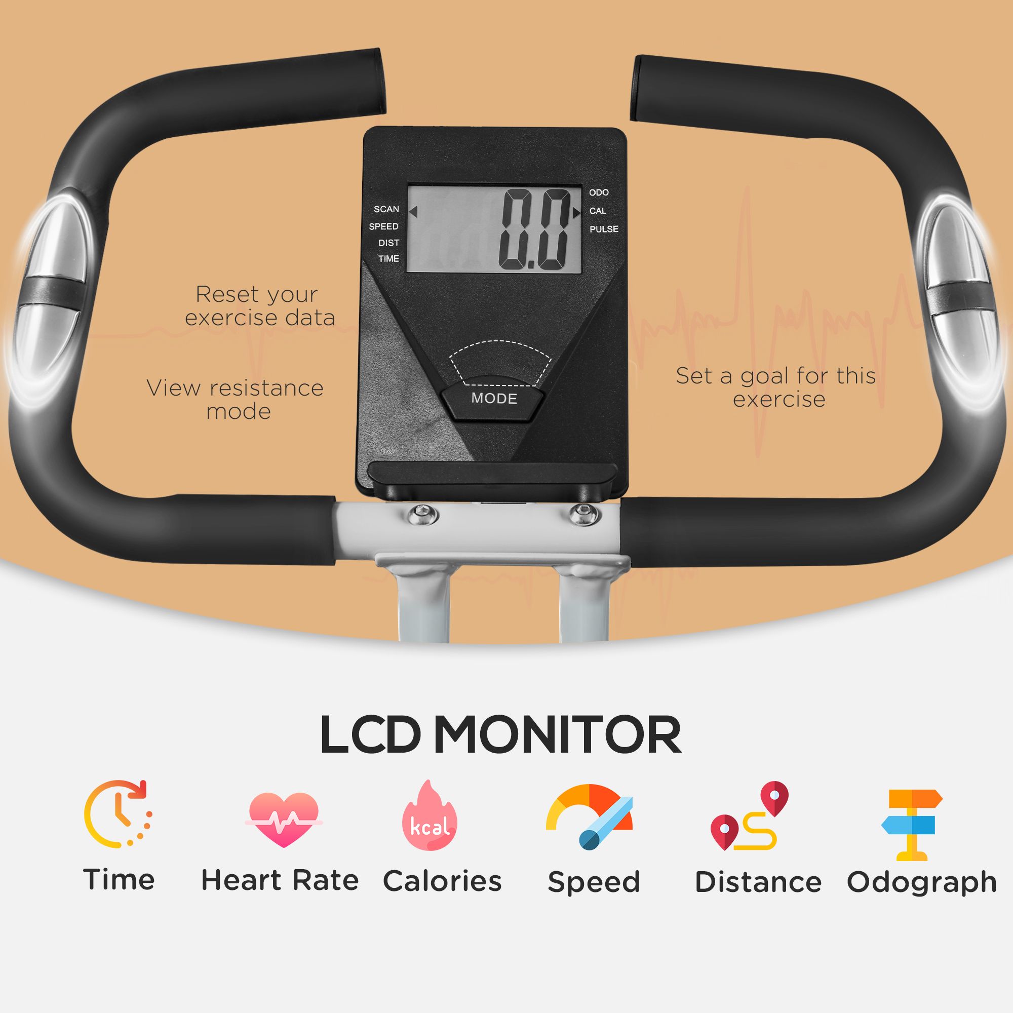 SPORTNOW Folding Exercise Bike with 8-Level Magnetic Resistance image 4