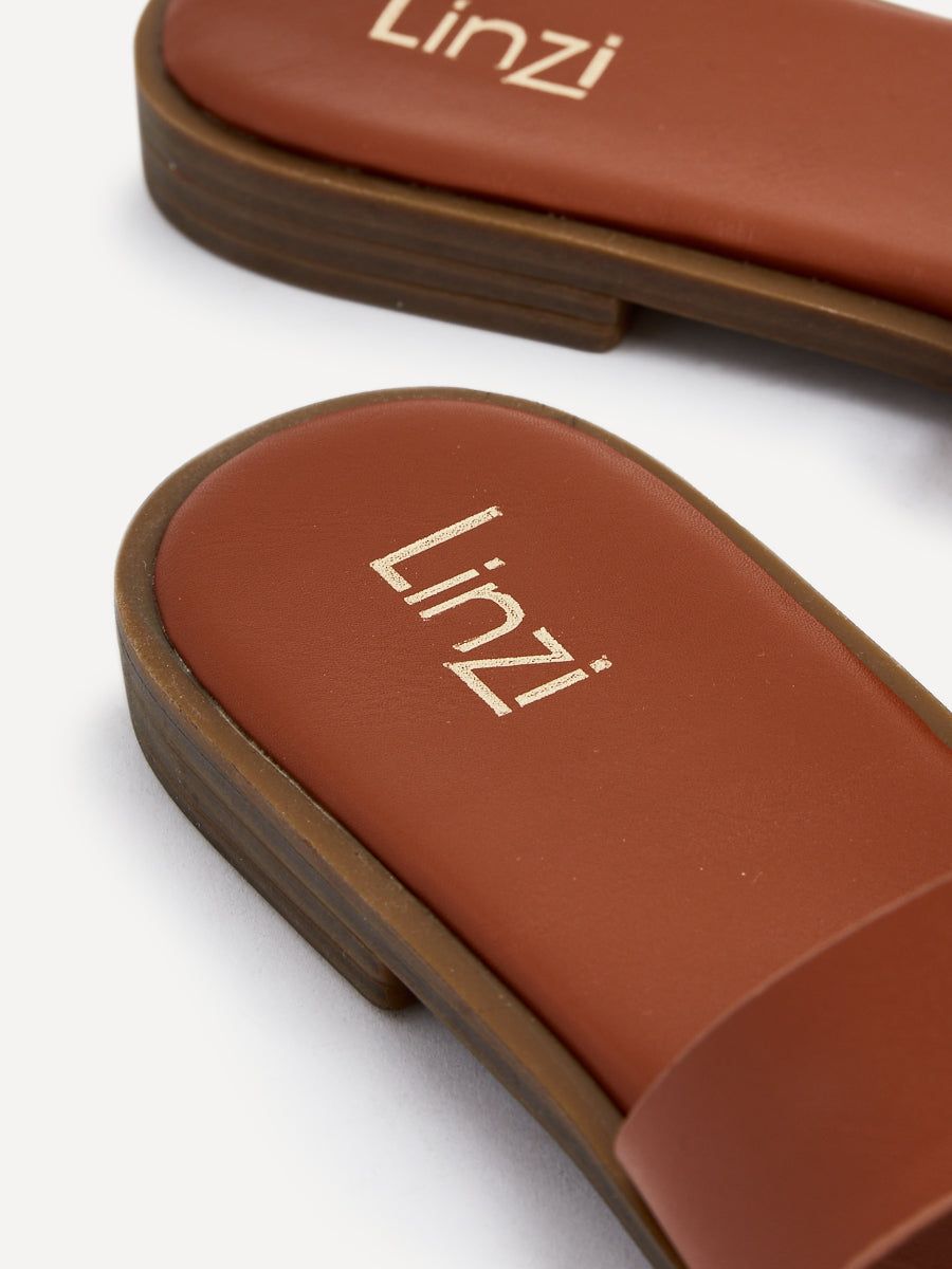 Linzi Vida Tan Faux Leather Flat Sandal image 5