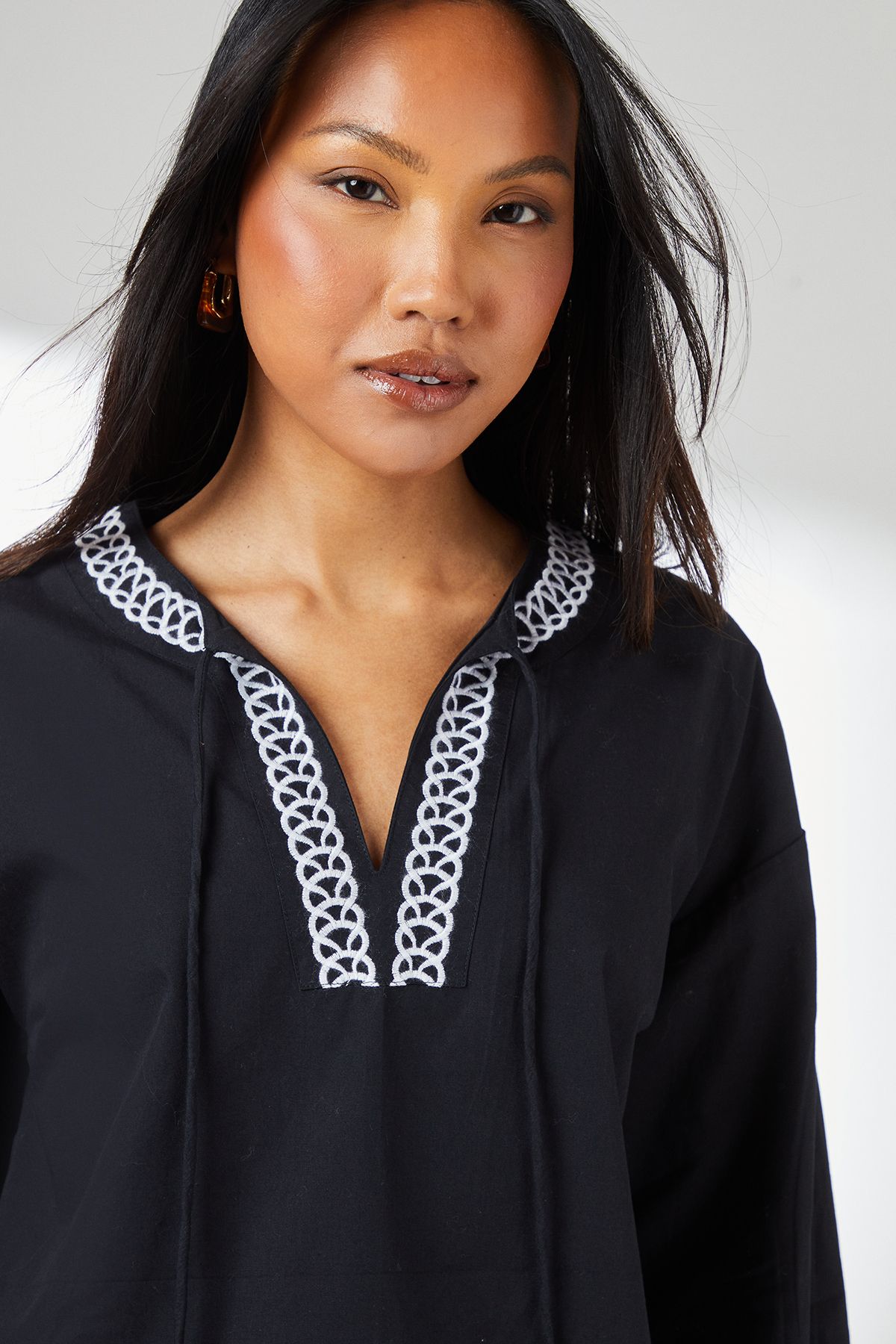 Principles Embroidered Detail Blouse Black image 4